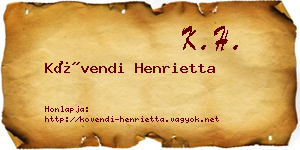 Kövendi Henrietta névjegykártya